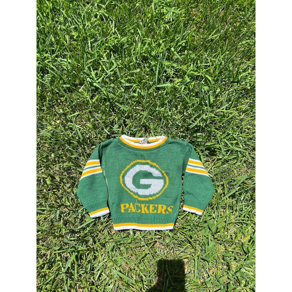 Vintage 1990s Green Bay Packers Knit Sweater size 2T NFL USA Barrell